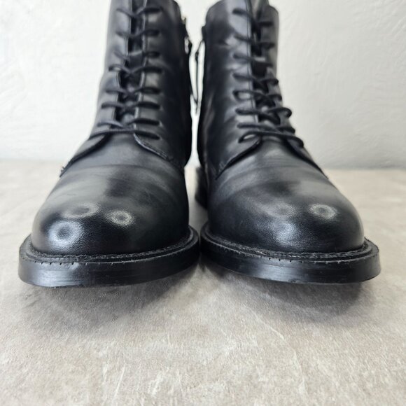 Sam Edelman Nina Combat Boots Sz 8.5 Black Leather Grunge Lace Up Hiker Booties - Picture 3 of 12